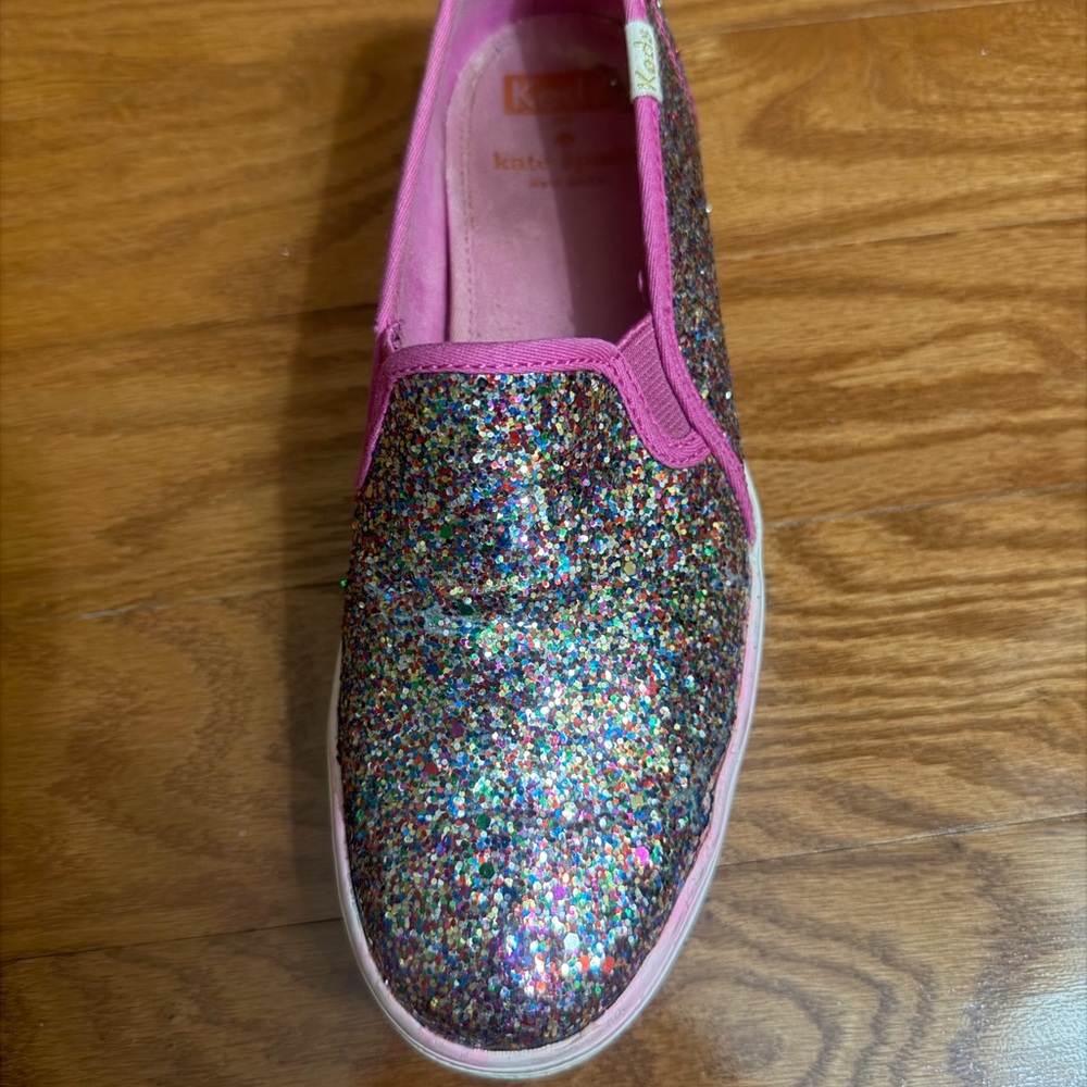Keds Multicolor Glitter Slip-On with Pink Trim- KATE SPADE EDITION